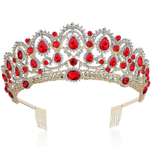 UNIQ Crystal Queen Crown Prom Pageant Quinceanera Crown Birthday Tiara Rhinestone Wedding Princess Tiara Headband with Comb Pin